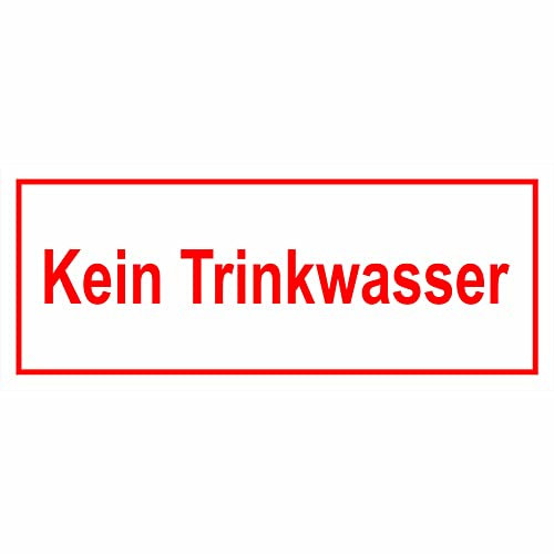 Indigos UG Aufkleber Kein Trinkwasser Hinweisschild Betriebskennzeichnung - 12,50x6cm - selbstklebender Sicherheits Aufkleber für Tür oder Wand - Warnschild für Gebäude, Hotel, Büro, Firma