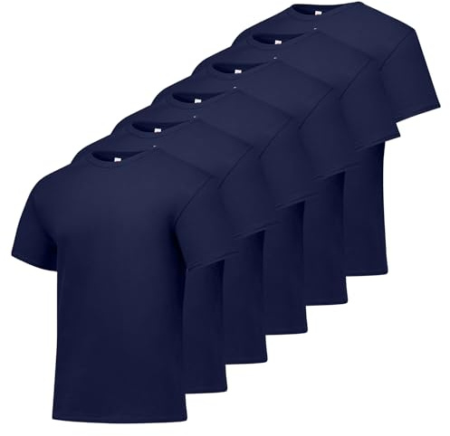 Hanes Mens Essentials Pack, Crewneck Cotton T-shirts For Men, 4 Or 6 Available Fashion-t-shirts, Navy - 6 Pack, Small US