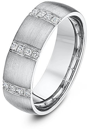 Theia Ehering Palladium 950 Court Shape 0.12ct Rundschliff Diamant, Eingeriebene Fassung 6mm - Größe 56 (17.8)