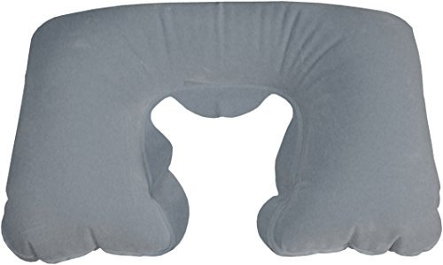 Reisekissen, Nackenkissen, Nackenhörnchen aufblasbar mit Tasche, Farbe: GRAU *Top-Qualität*