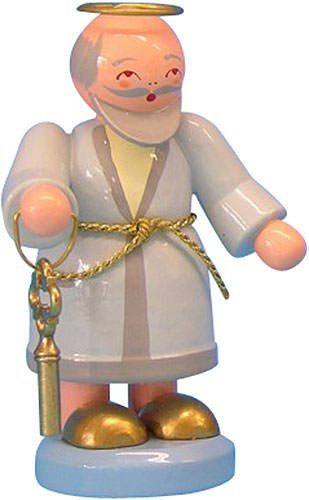 Petrus - stehend - 6cm / Weihnachtsengel - Original Erzgebirge Engel -Kunstgewerbe Uhlig