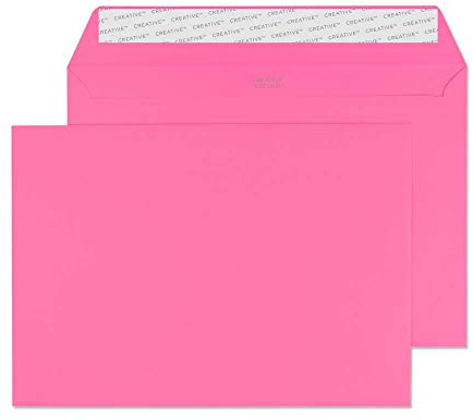 Blake Creative Colour - Coloured Pink C5 Envelopes (162 x 229 mm) - Pack of 500 - FSC Certified - 120GSM - Peel and Seal Pink Envelope - Invitation Envelopes/Card Making Supplies (302)