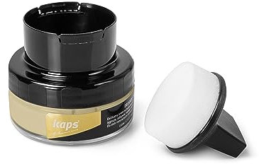 Kaps Crème Délicate – Crème de Cirage avec Applicateur en Éponge pour Cuir naturel et Matières synthétiques ou Maroquinerie – 50ml, Blanc Créme 137
