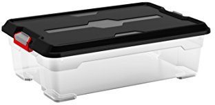 Kis Aufbewahrungsbox Moover Box 27 Liter in schwarz-transparent, Plastik, 58x38x18 cm