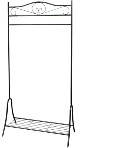 vidaXL Black Steel Clothing Rack - Sturdy and Elegant Storage Solution for Clothes and Shoes
