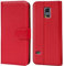 Verco Handyhülle für Galaxy S5 Hülle, Klapphülle für Samsung Galaxy S5 Neo Tasche PU Leder Flip Case Brieftasche - Rot