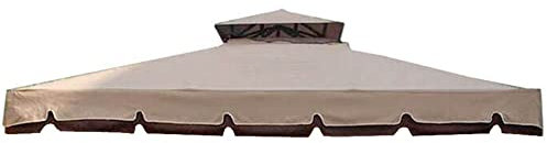 Bakaji Telo di Copertura per Gazebo 3x3 Mt colore Beige con Ribalta con Tetto Camino Antivento Telo Impermeabile Antipioggia Doppio Strato Poliestere e PVC rinforzato in PU, Telo Top