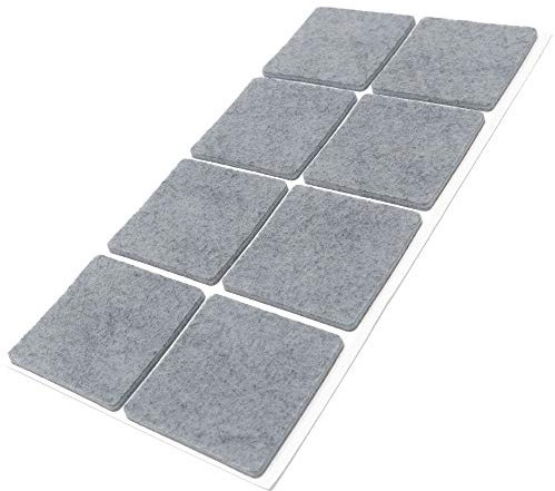 Adsamm® / 8 x Selbstklebende Filzgleiter/Grau / 50x50 mm/Quadratisch/Möbelgleiter aus Filz mit 3.5 mm Stärke/Möbel- und Bodengleiter