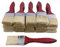20pcs Low Cost Paint Brushes or Brush with Red Wooden Handle,2 Width for Paint,Stain,Varnish, Gesso, Primer, Glue