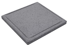 Fonderia Bongiovanni Placa de piedra volcánica | Piedra para cocinar | 30 x 30 cm | Piedra para barbacoa | para carne | Parrilla de piedra volcánica | Parrilla barbacoa | Cuadrada