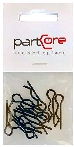 partCore Karosserie Klammern Splinte 1:8 27 x 8 x 1.5 mm schwarz Clips für RC Car 10 Stück