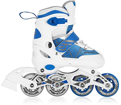 SPOKEY Tony Inline Skates für Kinder und Jugendliche bis max. Gewicht 60 kg| Größenverstellbar, Alu-Schienen, Kugellager ABEC-7 Carbon, PU Rolle 82 A | Mit Fitness Air System-Schuheinlangen