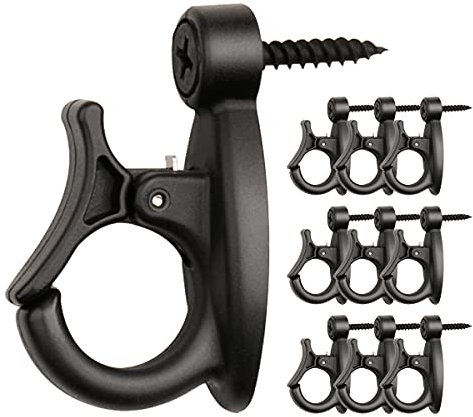 GEZIDEA Light Hanger Hooks,Q-Hanger Hooks for Hanging String Lights and Wire,Wind Chimes,Black,Box of 20 Pieces