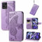 JIUNINE Hülle für Realme 8i, Handyhülle Leder Flip Case mit Schmetterling Muster [Kartenfach] [Magnetverschluss] Schutzhülle Tasche Cover Lederhülle für Realme 8i, Lila