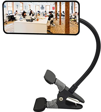 Ampper Glass Clip On Security Mirror, Flexible Convex Cubicle Mirror für Personal Safety und Security Desk Rear View Monitors oder Anywhere (6.69 x 2.95, Rectangle)