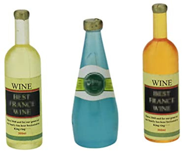 3 Pz Bottiglia Di Vino Di Simulazione Mini Bottiglie Di Birra Finte Bottiglie Per Bevande in Miniatura Bevande Artificiali in Miniatura D160 Bottiglia Per Bevande Delicato Resina