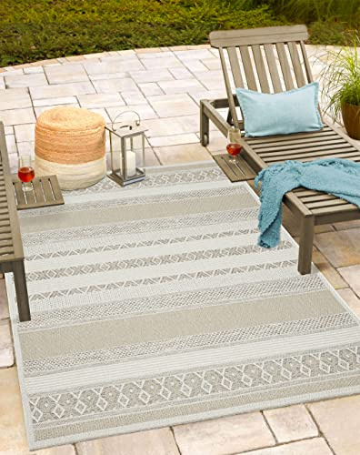Mia's Teppiche Adora - moderner Teppich, Boho-Style, In- und Outdoor geeignet, besonders flach, ideal für Küche und Esszimmer Aber auch für Balkon oder Terrasse