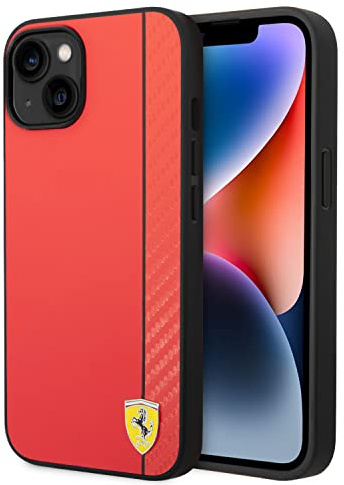 Ferrari FEHCP14MAXRE Hülle für iPhone 14 Plus 6,7 rot/red hardcase Carbon