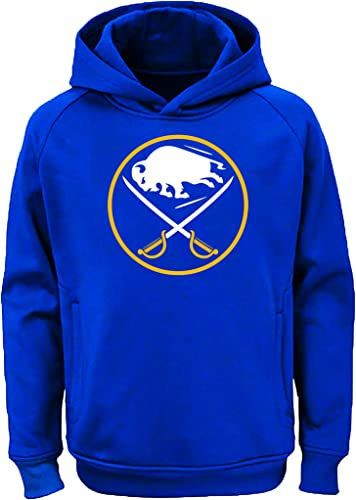 Outerstuff NHL Kapuzenpullover für Jugendliche 8-20, Team-Farbe, Primär-Logo, Pullover, Buffalo Sabres Blue, 10-12