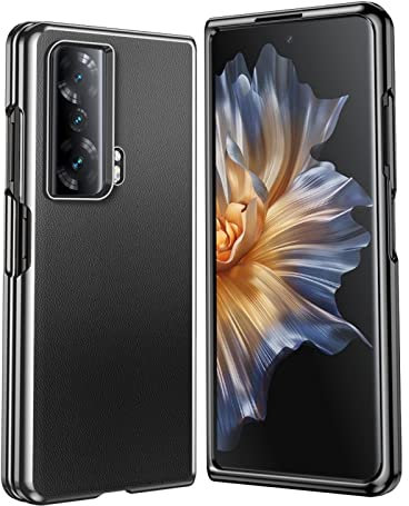 COQUE pour Honor Magic Vs, Tup Electroplated Shell Plain Skin Anti-Drop Mobile Phone Case, Couvercle de téléphone Pliable pour Honor Magic Vs-Le Noir