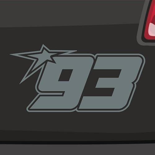 Generisch Startnummer 93 Aufkleber Raceing Start Sticker Auto Zahl MTB Motorrad 10x5cm Farbe: Grau