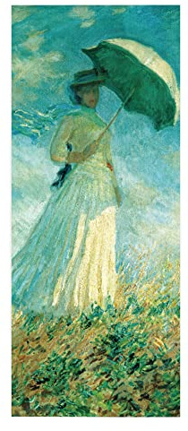 TüRtapete Selbstklebend TüRposter TüRaufkleber Tapete, Wandaufkleber für Schlafzimmer, Heimdekoration, wasserdicht, abnehmbar, Premium Vinyl Upgrade, Frau mit einem Sonnenschirm, Madame Monet