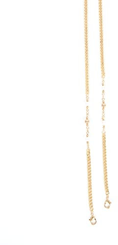 Biobaum® Brillenkette mit Perlen (Gold) als modisches Accessoire für Lesebrillen oder Sonnenbrillen mit flexiblem System auch als Hals- oder Armkette einsetzbar