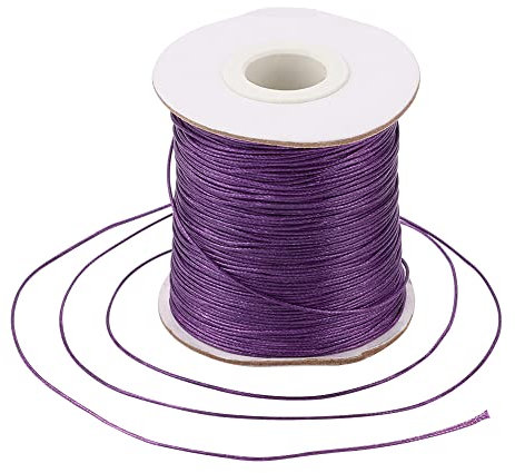 Bestewelry Cordon en polyester ciré pour la fabrication de bijoux, bracelets, macramé - Bleu violet (169 m x 0,5 mm)