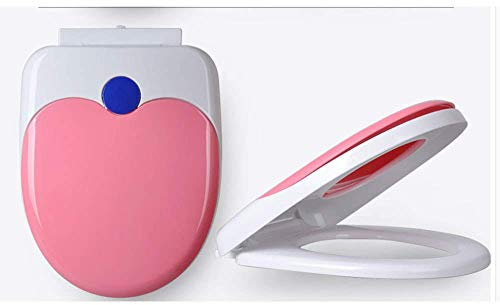 Toilettensitz Familien-Toilettensitz mit antibakteriellem PP-Brett, leicht zu reinigen, Toilettendeckel für U-Toilette, Pink-34 * 44 cm