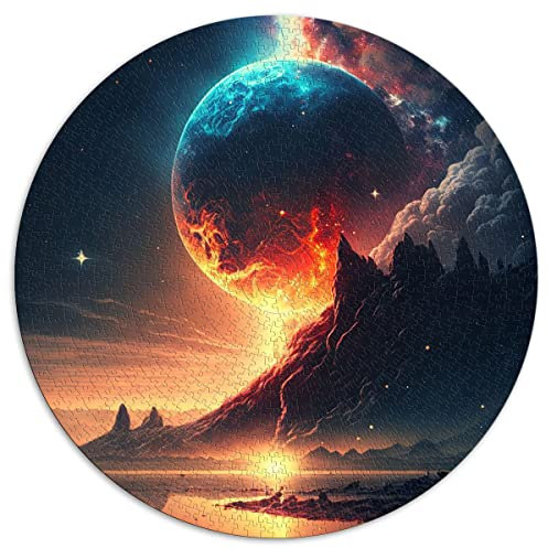 CARGIS Puzzle 1000 Teile für Erwachsene und Kinder - Fantasy Sunset - Rundes Puzzle mit 1000 Teilen - Größe 67,5 x 67,5 cm - Karton - Unisex - Fortgeschritten - 1 Set - 1000 Stück - Alter 4+