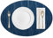 AHHFSMEI Tischsets für Esstisch 6er Set Gewebte Vinyl-Kunststoff-Tischsets rutschfest wärmeisolierend schmutzabweisend Tischmatten Abwaschbar Leicht zu reinigen Platzdeckchen (Navy Oval)