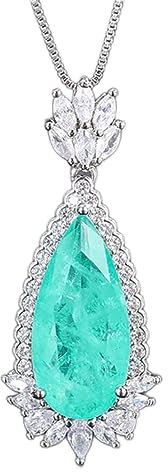 LAYCHEN Vintage 12 * 26 Mm Smaragd Paraiba Turmalin Anhänger Halskette Für Frauen Lab Diamond Cocktail Party Edlen Schmuck Zubehör
