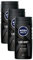 Nivea Men Tiefen-Duschgel für Männer, 250 ml (Packung mit 3)
