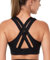 Yvette Sport BH Starker Halt Gepolstert Gekreuzt Rücken Große Brüste Lauf Fitness Yoga Bra, Schwarz Printed, M Große Größn