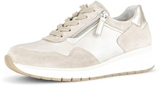 Gabor Damen Low-Top Sneaker, Frauen Halbschuhe,Wechselfußbett,straßenschuhe,Strassenschuhe,Freizeitschuhe,leinen/oasi/Puder,37.5 EU / 4.5 UK