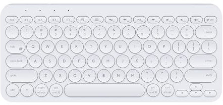 Aptiq kabellose kompakte Bluetooth-Tastatur Weiss- QWERTY - komfortabel ergonomisch - verbindet mehrere Geräte - wiederaufladbar