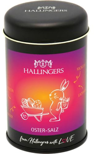 Hallingers Mystisches Oster Blausalz - Ostergeschenke für Osterkörbchen zu Ostern, Premium Salz für Ostereier Rühreier Foccacia & Lachs (Dose) - Geschenk im Sommer & als perfektes Grillgeschenk | Glüc