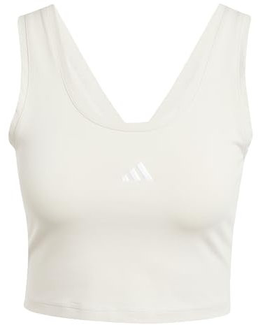 adidas Damen Essentials SMALL Logo Cotton Lifestyle Tank, Wonder Alumina/White, M