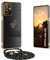 Yutwo Funda para OPPO A94 5G con Cuerda y Colgante - Patrón de Corazón, Carcasa Silicona de Cuello Antigolpes, Negro