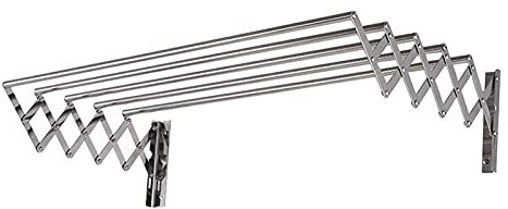 PLJKIHED Edelstahl-Wäscheständer für Badezimmer, Multifunktions-Wandaufhänger, teleskopierbar, silberfarben, perforierte Installation (110 cm) (110 cm) Stabilize