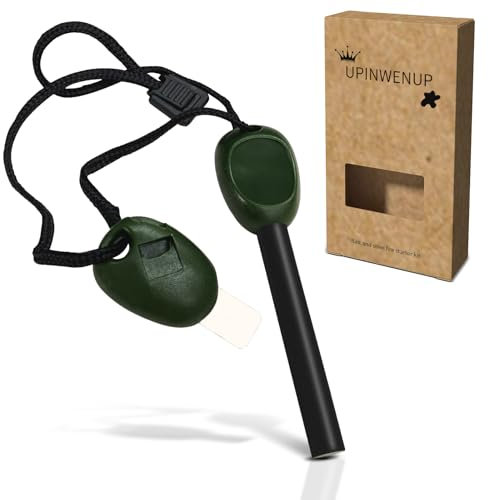 1 Pcs Fire Starter Kit Flint and Steel Survival Fire Steel Outdoor Emergency Survival Tool for Travelling Camping Hiking (Green)