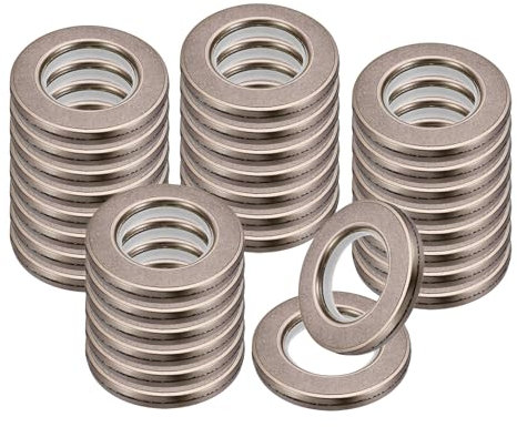 sourcing map Lot de 32 œillets de rideau ronds en plastique à l'échelle nanométrique pour rideau de fenêtre de douche, salon (café) 4,8 cm