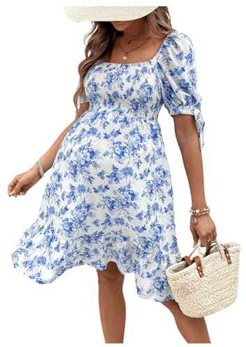 MakeMeChic Women's Maternity Dresses for Baby Shower Casual Pregnancy Dress