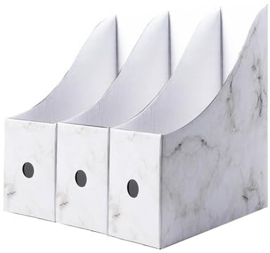 Generisch Aktenhalter aus Karton,3er-Pack Zeitungsständer für Desktop | Zeitschriftenhalter-Organizer-Box mit Etikettenaufklebern, Desktop-Ordner-Organizer für Dokumente