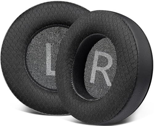 SOULWIT 80mm Mesh Fabric Earpads Replacement for AKG Pro Audio K175 Headphones, Ear Pads Cushions with Ice Silk Fabric, Noise Isolation Foam - Black