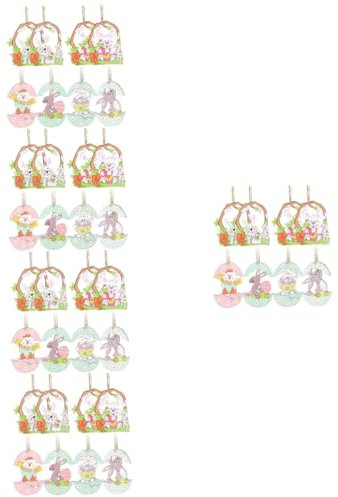 Cabilock 60 STK Osterschmuck Ostern anhänger osteranhänger osterstreudeko Osterdeko-Set Osterhase hängende Verzierung hängende ostereierverzierung Heimdekoration Wohndekoration Buchsbaum