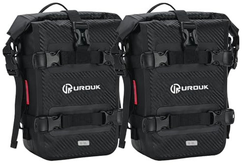 UROUK Sturzbügel Seitentaschen Tasche 6-8L Wasserdicht Motor Motorrad Stoßstangen Seitentasche Tasche Motorräder Seitenrahmen Seitenkoffer HecktascheTasche mit Schultergurten
