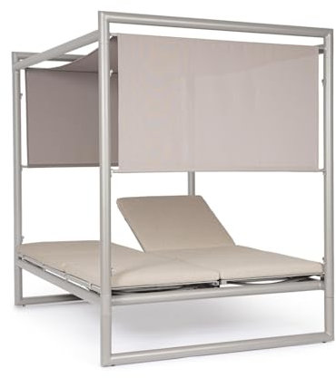 Bizzotto Daybed KONNOR Rastin Sonneninsel für Garten und Pool, Sonnendach