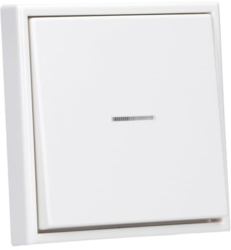 JUNG BTLSCD1001 JUNG HOME Smarter Wechseltaster Serie LS Alpinweiß | mit BTLSCD1001 JUNG HOME Taster 1-fach batterieversorgt, LS101KO5WW Wippe, LS981WW Rahmen 1-fach