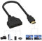 HDMI Splitter 1 in 2 Out, HDMI Double Cable Adapter for Dual Monitors HD MI Multi Connector 1080P Male to Female 1 to 2 Way Distributor for HD, LED, LCD, TV, Support Two Devices Signal One in Two Out